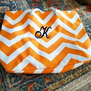 Nice big canvas bag with K on it.